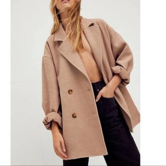 Free People Jackets & Blazers - Free People Hannah Slouchy Blazer Camel Pecoat